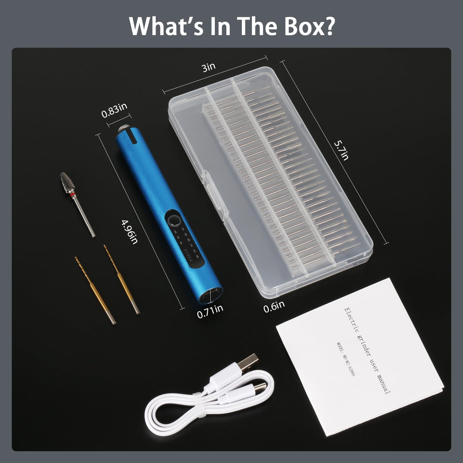 Mini stylo de gravure électrique sans fil avec 30 sculptures, 2 perçages et 1 foret rotatif en carbure de tungstène pour loisirs créatifs, lumière LED USB, kit d'outils à 3 vitesses pour métal, bois