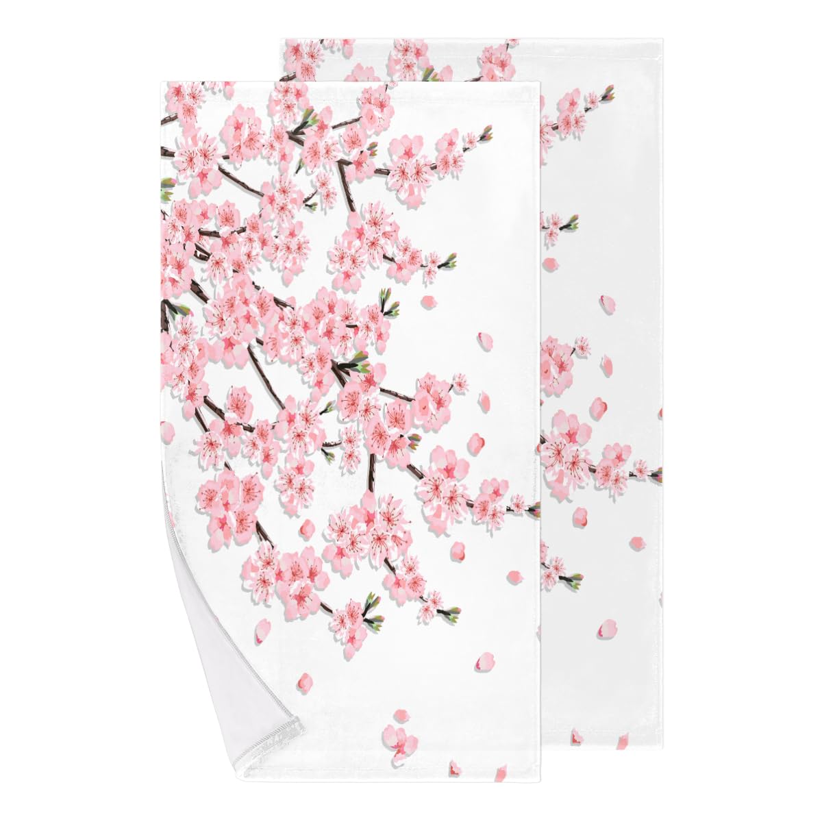 Weiche Baumwoll-Badetücher, 2er-Set, für Kinder, Damen, Herren, Mädchen, Jungen, Rosa, japanische Kirschblüte, weiches Gesichtshandtuch, Badezimmer-Handtücher für Badezimmer, Hotel, Spa, Küche