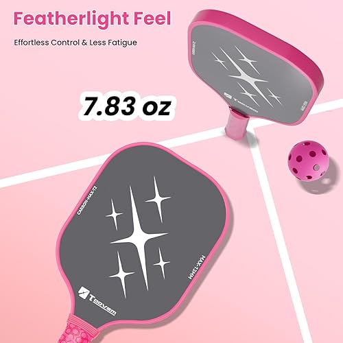 Miniatura 6 de Toovem Carbon Fiber Pickleball Paddles  Lightweight 2 Sets T300  1 Set T700 Pickleball Paddle Carbon Fiber Racket, Pickle Ball Paddles Gifts with