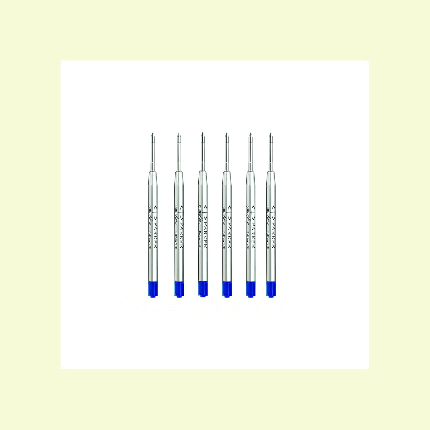 Parker Ball Point Pen Refills, Fine Point, Blue Ink, Pack of 6 Pen