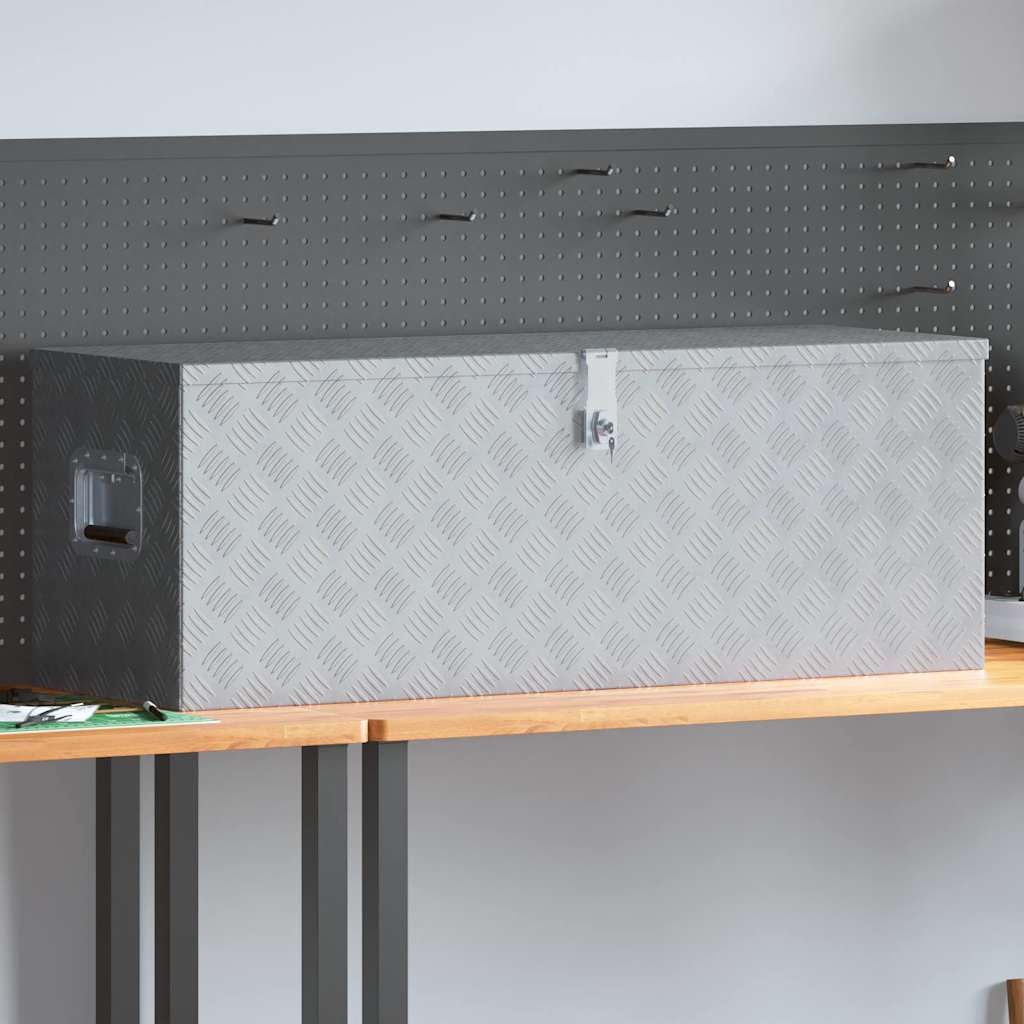 Genérico Caja de Aluminio 110,5x38,5x40 cm Plateada,Bricolaje,Accesorios de Bricolaje,Organización y Almacenamiento de Herramientas,Cajas de herramientas-142941