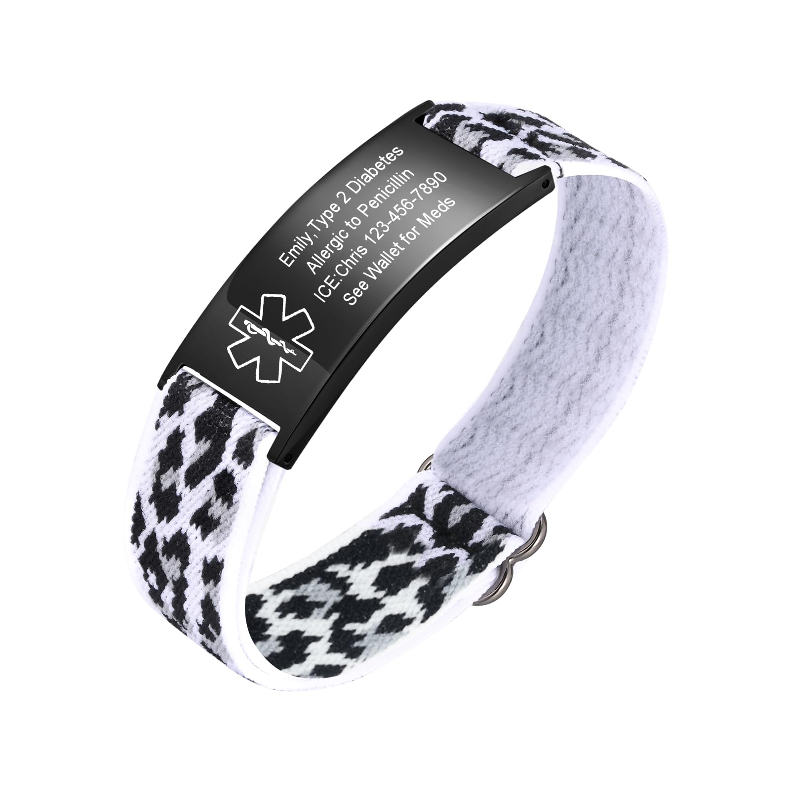 VNOX Medical Alert Bracelets for Men &amp; Women Kids with Free Engraving Adjustable Stainless Steel Mesh Emergency Medical ID Bracelets Wristband