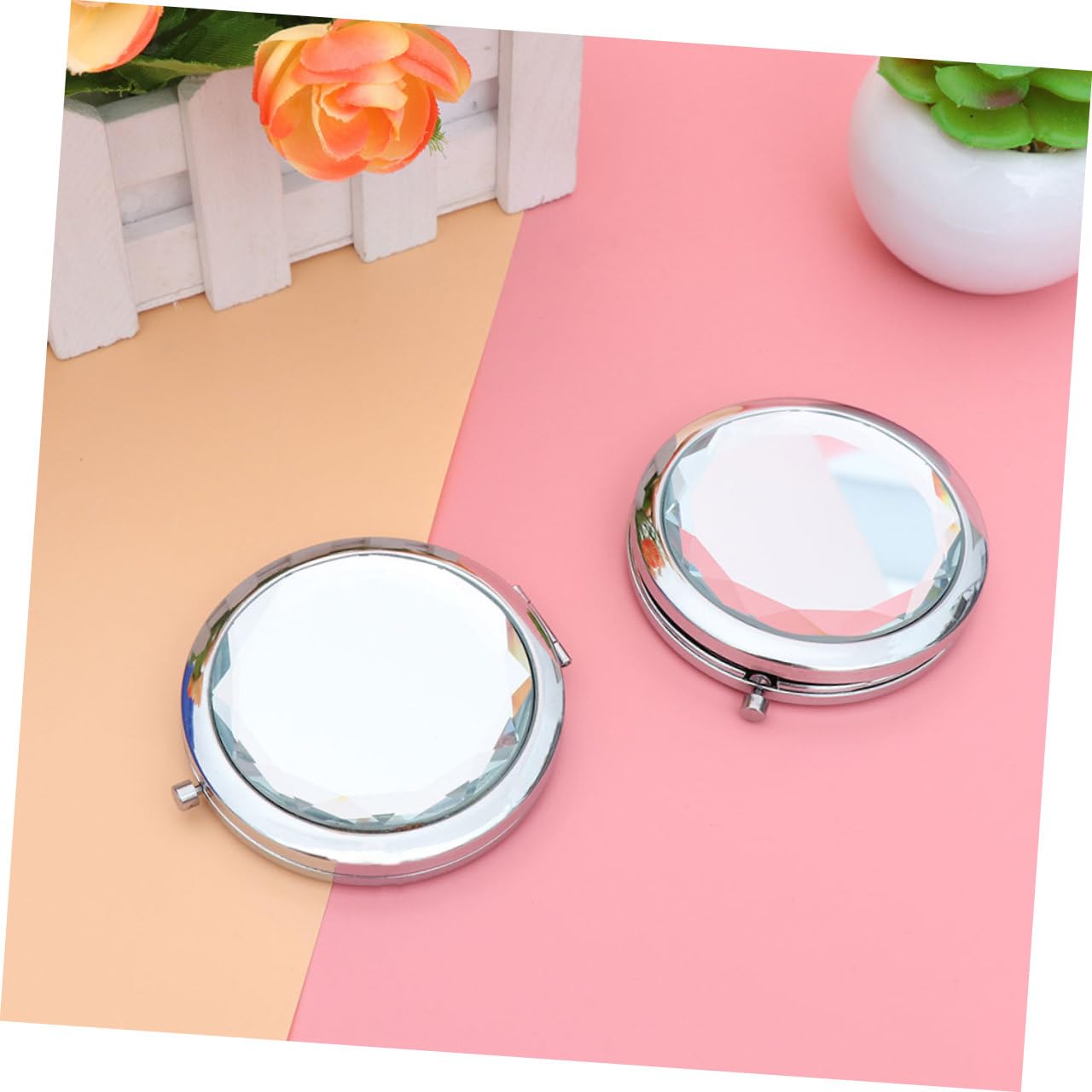 DOITOOL 10 Piezas Espejo de Maquillaje Compacto de Doble Cara Espejo Cosmético de Viaje de Mano Unidades Maquillaje