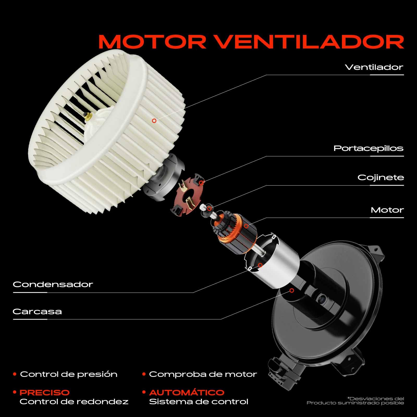 Frankberg Motor del ventilador del calefactor Compatible con 5008 0E 0U 3008 MPV 0U DS5 Replace# 6441.CP