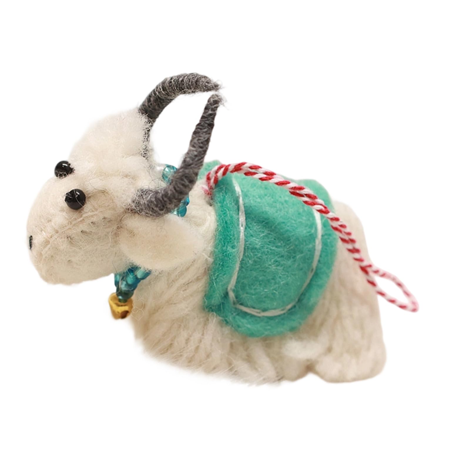 OSNIYAW Miniature Yaks Felt Doll Creative Woolen Farm Animal Hanging Ornament for Purse or Car Rear View Mirrored Decoration Felt Cattle Hanging Ornament
