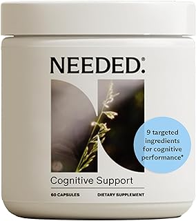 Needed. Cognitive Support - Comprehensive Supplement with Ashwagandha, Reishi & Lion's Mane Mushrooms, Breastfeeding Safe - Supports Focus, Attention, & Memory, 30-Day Supply