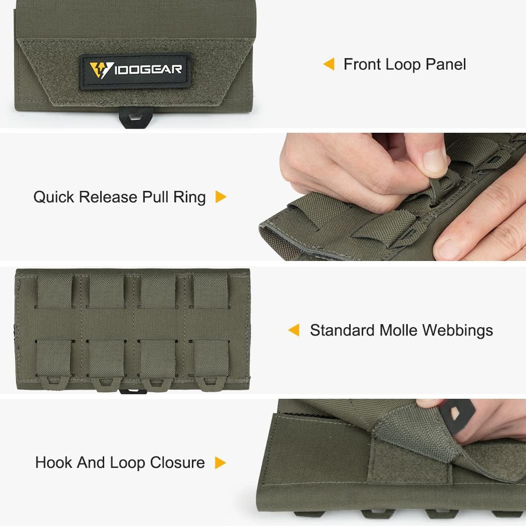IDOGEAR Tactical Molle Phone Pouch camo Chest Cell Phone Holder for Vest Molle Plate Utility Military Small Pouch Phone Carrier Universal Screen Size 4.7''-6.8''