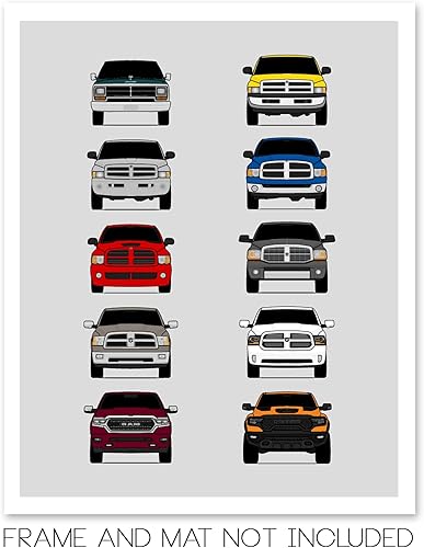 Vista 47 de Handmade Poster compatible with Dodge Charger Generations and Print of Dodge Charger - Multi, 11x14" Metallic Print (Unframed) - Gift for Car 3A.