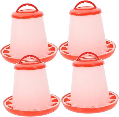 balacoo 4pcs Plastic Farming Portable Containers Chickens Goose Automatic Ducks Quail Practical Food Tray Birds Holder Feeding Container Tool Feeder Pigeon for Duck Chicken Eating Trough