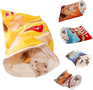 Cat Tunnel Bag Toy Cat Sleeping Bagfor Indoor Cats Tunnel Crinkle Sack Bag Foldable Portable Durable,Interactive Cave Kitty Cats Kittens Toy (Potato Chips)
