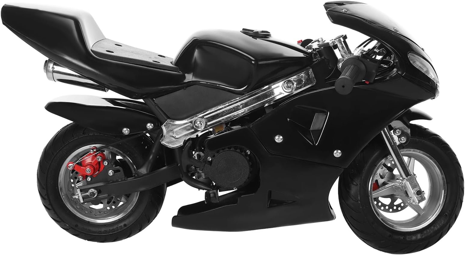 Mini Motorcycle for Adults Kids Pocket Bike Dual Headlights Pocket Rocket Motorcycle Small Bike Rubber Handlebars Strong Power 2-Stroke 49cc Over 8 Years Old Kids Gas Motorbike