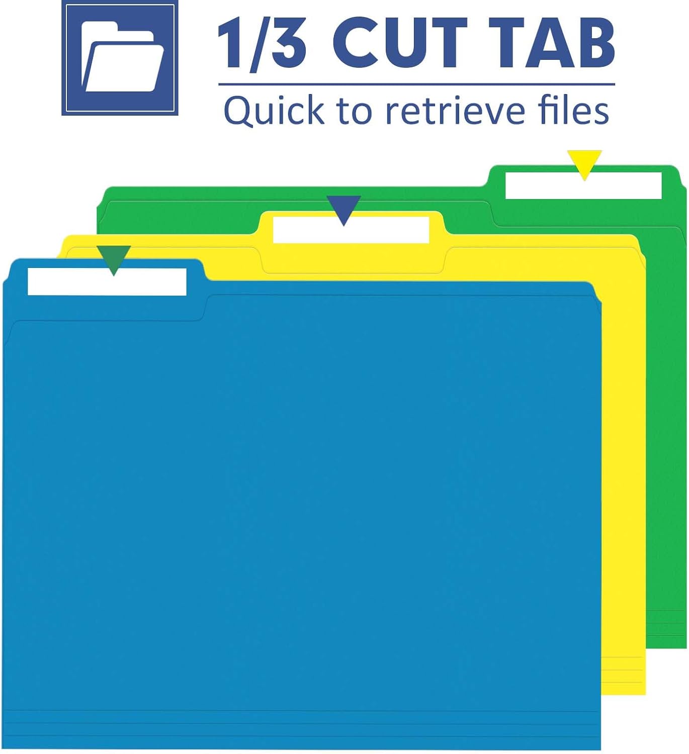 PANDRI Colored File Folders, 30 Pack 1/3 Cut Tab File Folder, 6 Colors image 3