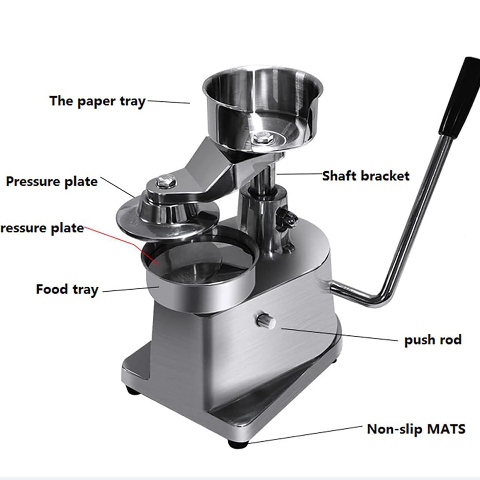 Robuste Hamburgerpresse, professionelle Edelstahl-Burger-Patty-Maker, manueller Fleisch-Pattyformer für gewerbliche Küche und Restaurant
