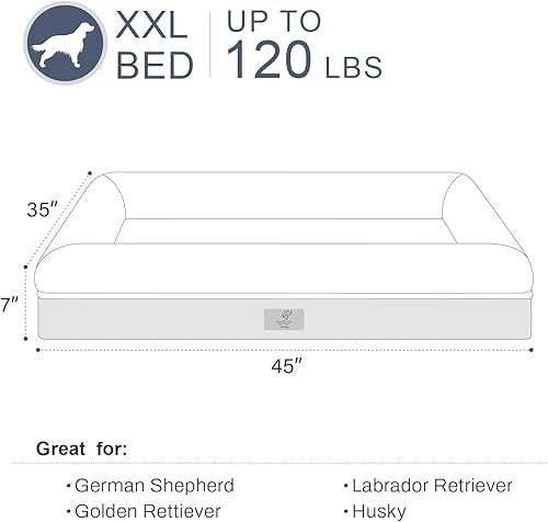 Vista 63 de Cama ortopédica para perros pequeños, cama impermeable para cachorros con funda extraíble lavable, cama de espuma para perros pequeños con respaldo