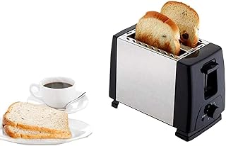 HZWLF Toster 2 plastry, z funkcją rozmrażania, do bułek, specjalnych chlebów innych wypieków, bardzo szeroka szczelina kompaktowa stal nierdzewna, toster