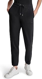 DKNY Womens Smocked Drawcord Waistband Knit Jogger