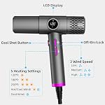 Lostrain Séchoir à cheveux, Séchoir ionique professionnel à cheveux haute vitesse avec accessoires diffuseurs, 3x Séchage rapide, 500M Ion, Léger Compact Puissant pour les femmes & Hommes