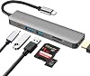 USB C Hub Multiport Adapter, DEMKICO 6 in 1 USB Type c Hub with 4K HDMI, SDTF Card Reader, USB 3.0 & USB 2.0 Port, 100W Power Charging Compatible with MacBook ProMacbook AirXPS and More