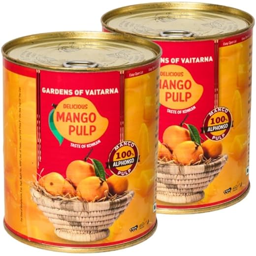 Gardens of Vaitarna Alphonso Mango Pulp No Added Sugar Unswe