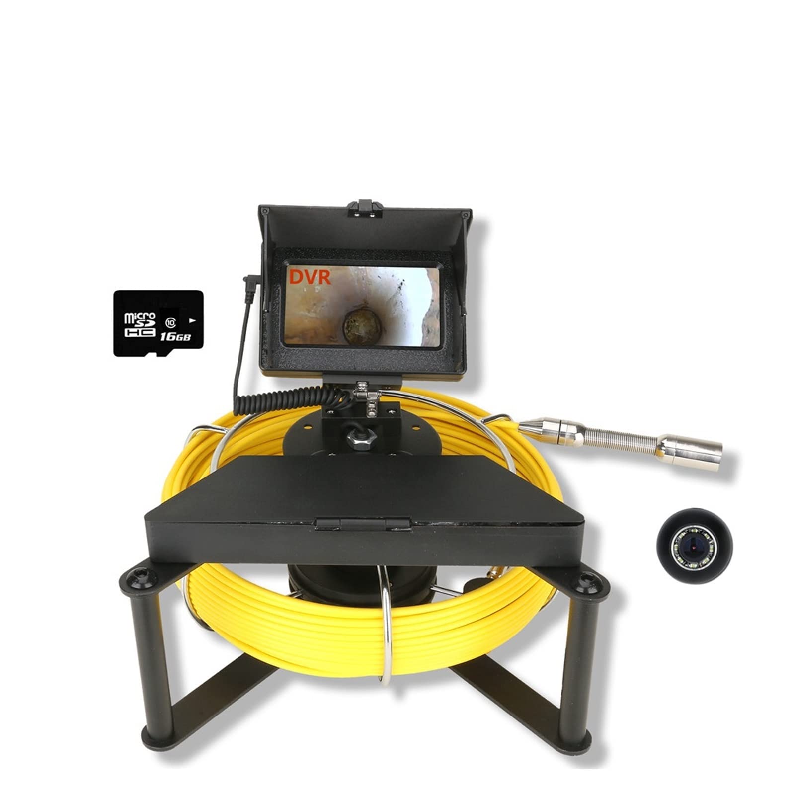 LNHHG Sewer Camera With 4.3inch IPS Color Monitor 16GB TF Card DVR Sewer Pipe Inspection Camera With Sewer Drain Industrial Endoscope IP68