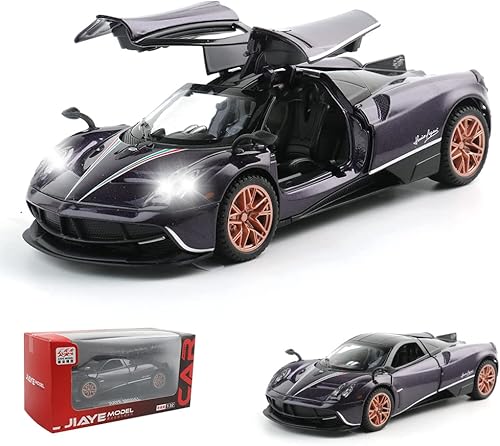 Coche de juguete a presión coleccionable Pagani Huayra Dinastia - Modelo de automóvil deportivo Pagani Huayra Dinastia escala 132 de aleación de