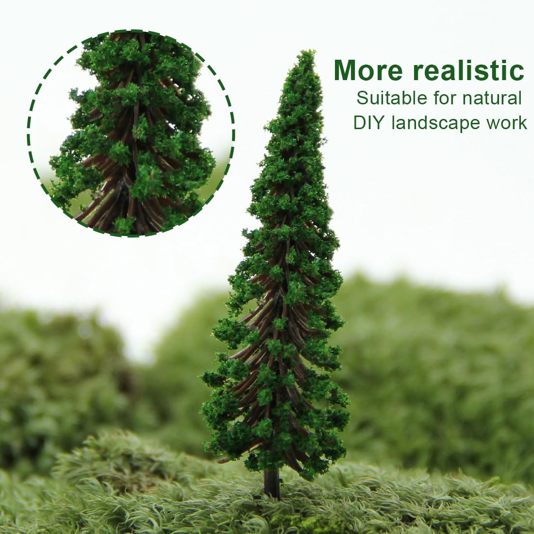 Teegxddy 15 Pieces Set of Architectural Trees Model Railway Landscape Train Tree Plastic Model Landscape Model Railway Accessories Decoration Garden Crafts Pine - Image 3