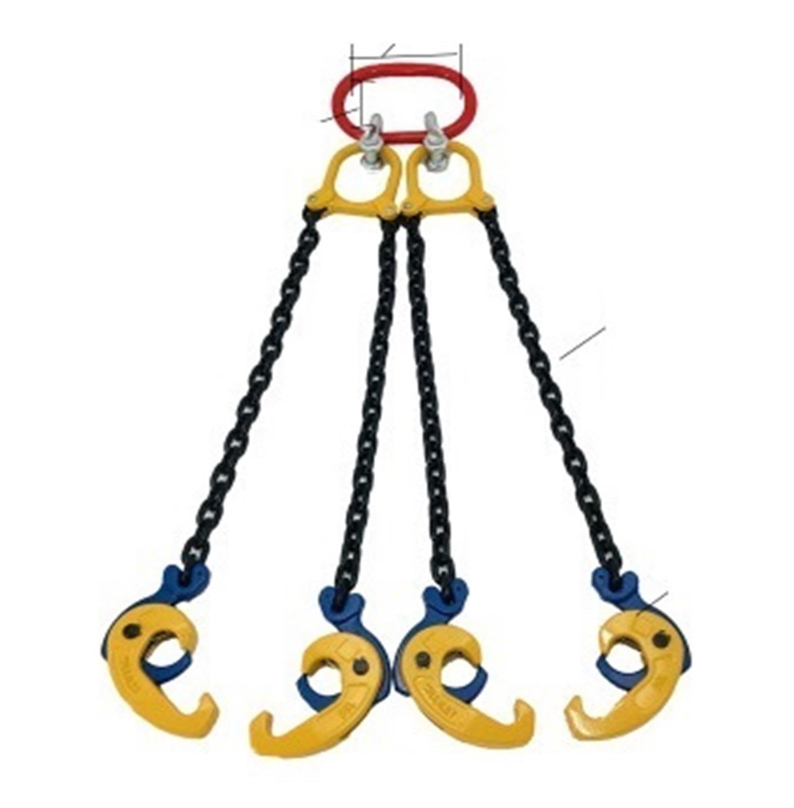 Hebekette, Kettenschlinge, 1Tonne -2TON Eisen-Ölfassheber, Klemme aus Kunststoff, Eimer, Fass, Öltank, Dose, G80-Kettenschlinge(40020004 1T)