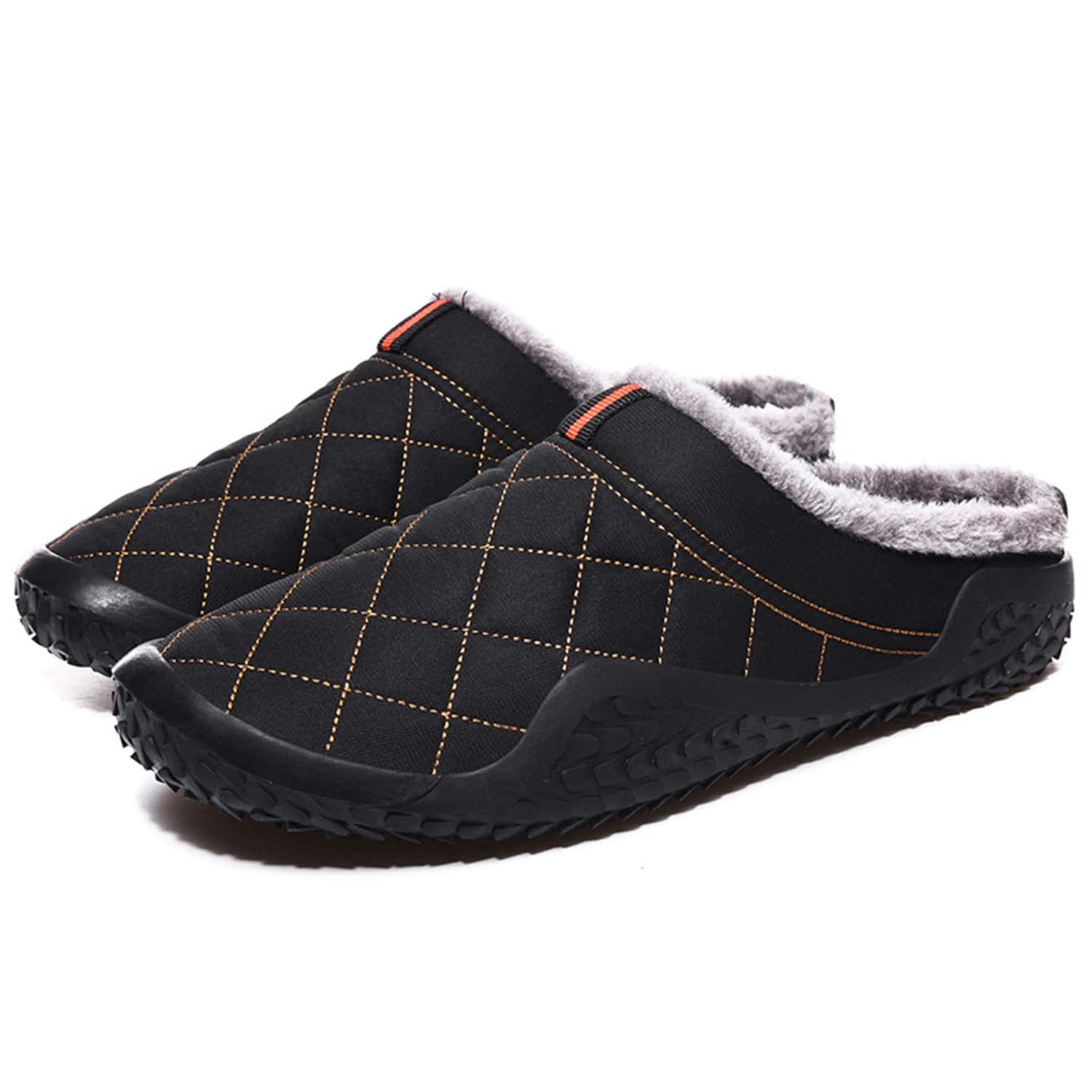 CERYTHRINA Zapatillas de estar por casa para hombre y mujer, forro cálido, impermeables, para interiores y exteriores, antideslizantes, para invierno, negro (schwarz 2), 46 EU