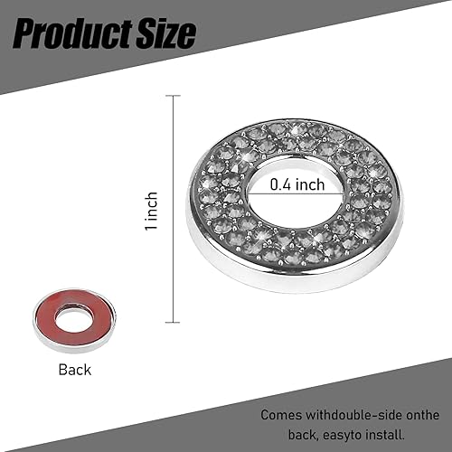 Miniatura 2 de 4 calcomanías brillantes para cerradura de puerta de automóvil, diamantes de imitación, impermeables, duraderas, de metal para decoración de puertas