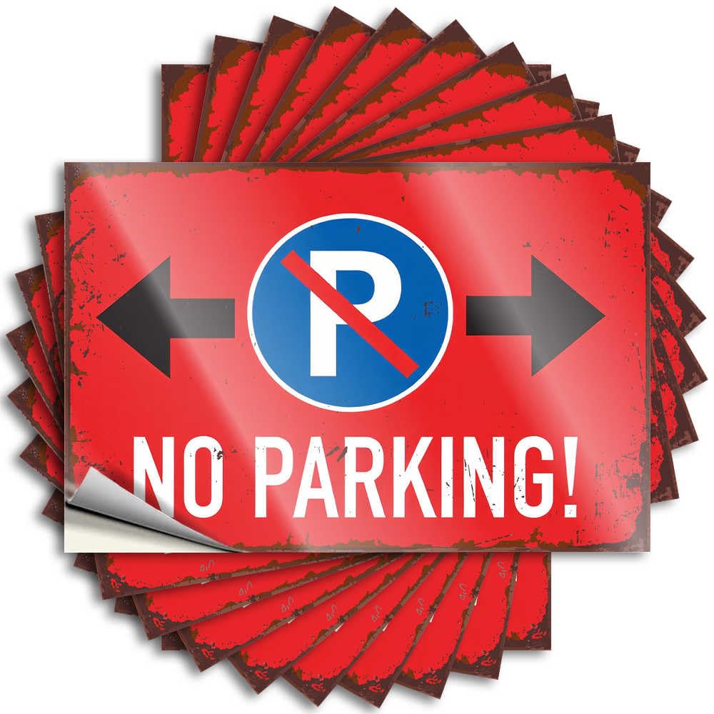Tattoos New Durable Vinyl - No Parking Sign with Arrows Window for Beer Use(12X18CM)
