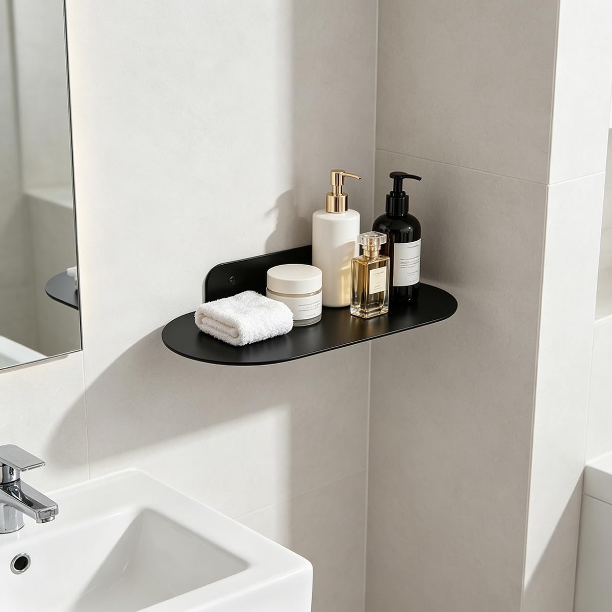 Metal Floating Shelves for Wall Mounted,Small Metal Shelving Book Shelf,Suitable with Living Room,Bathroom,Bedroom,Kitchen,Wall Home Decor (L7-12x5inch)