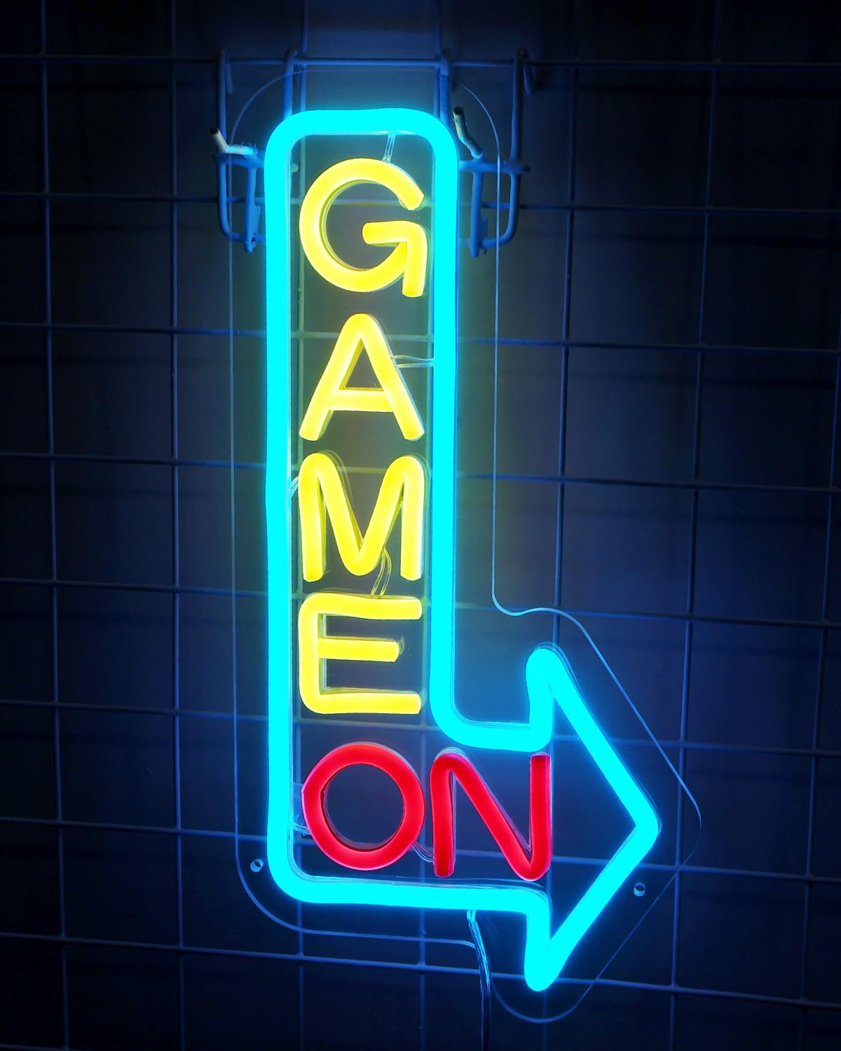 GAME ON Neon Sign for Wall Decor, LED Neon Gamer Sign for Arcade Room, Game Room, Bedroom, Kids, Boyfriend, Gifts Stepless Dimmable: Color-GAME ON RIGHT Medium Size
