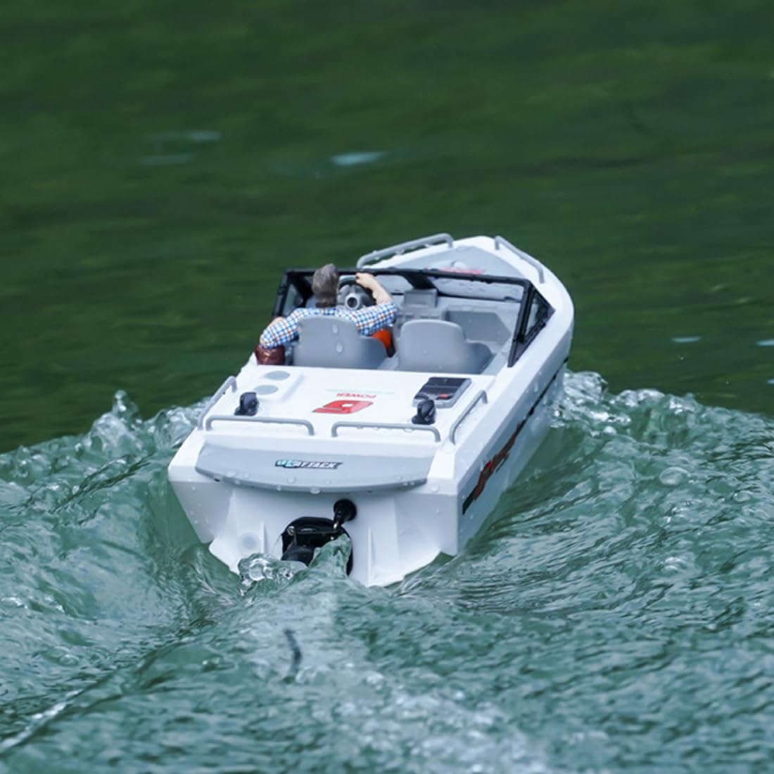 1/12 alta velocidad sin escobillas RC Go-Kart, 2,4 GHz, barco eléctrico de carreras con larga duración y carga USB, juguete acuático de verano para piscina y lago