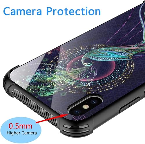 Miniatura 5 de funda para iPhone X/XS, vidrio templado 9H, diseños para niñas y mujeres, de silicona suave TPU, resistente a los golpes, de 5.8 pulgadas, Beautiful