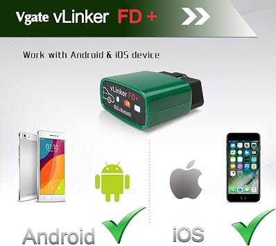 Vgate vLinker FD+ Bluetooth4.0(for Android, iOS, Windows) & 16 Pin OBD2 Splitter 12 inches