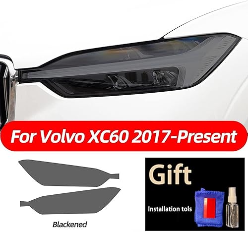 Miniatura 6 de 2 Pcs Smoked Black TPU Sticker Transparent Car Headlight Protective Film, for Volvo XC40 XC60 XC90 S60 S90 V60 V90 2020 2021 2022