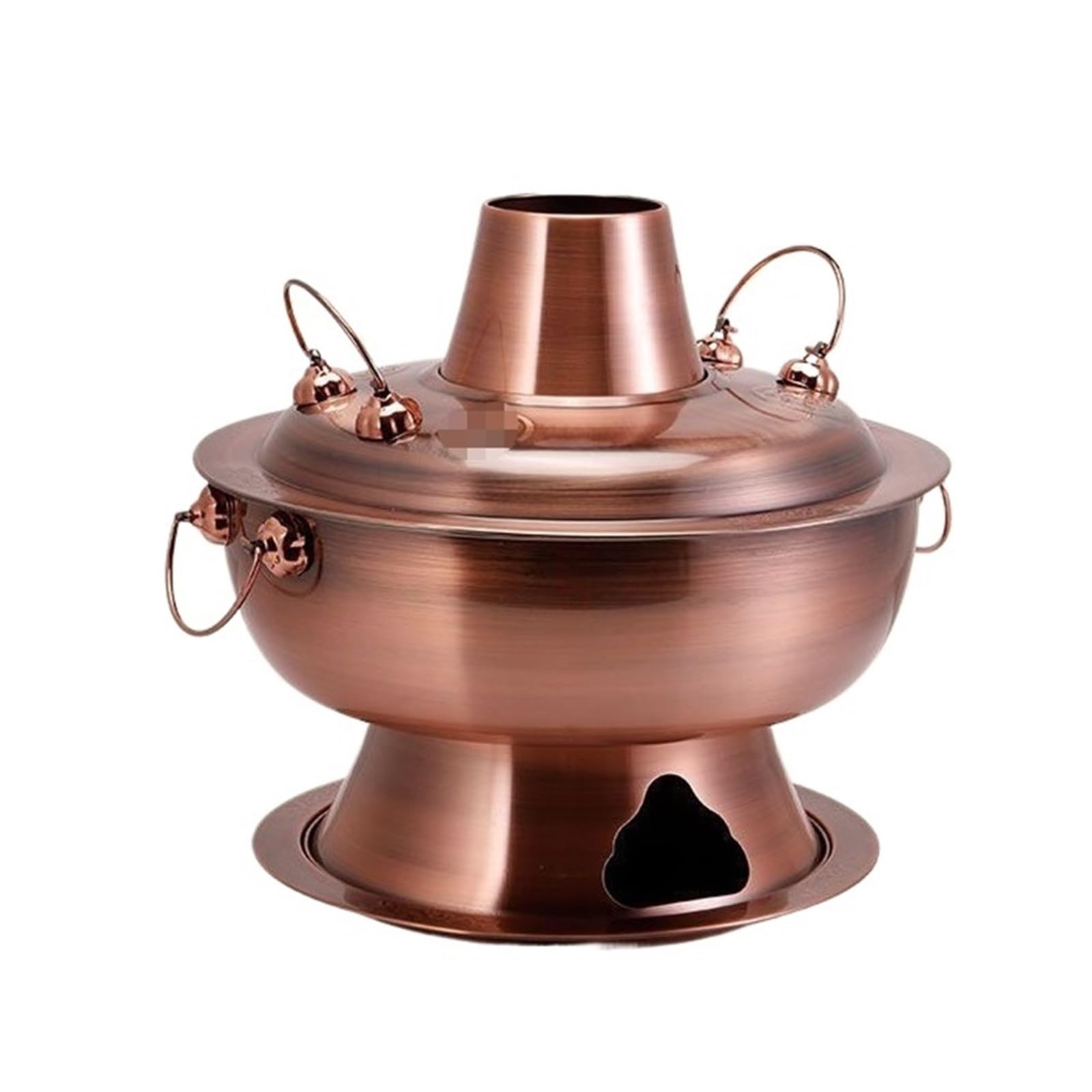 asdchZen Chinese Hot Pot Stockpots Stainless Steel Charcoal Hotpot Soup Pot Cookware Stainless Charcoal Pot Charcoal Kitchen Cooking Pot,Copper,32cm