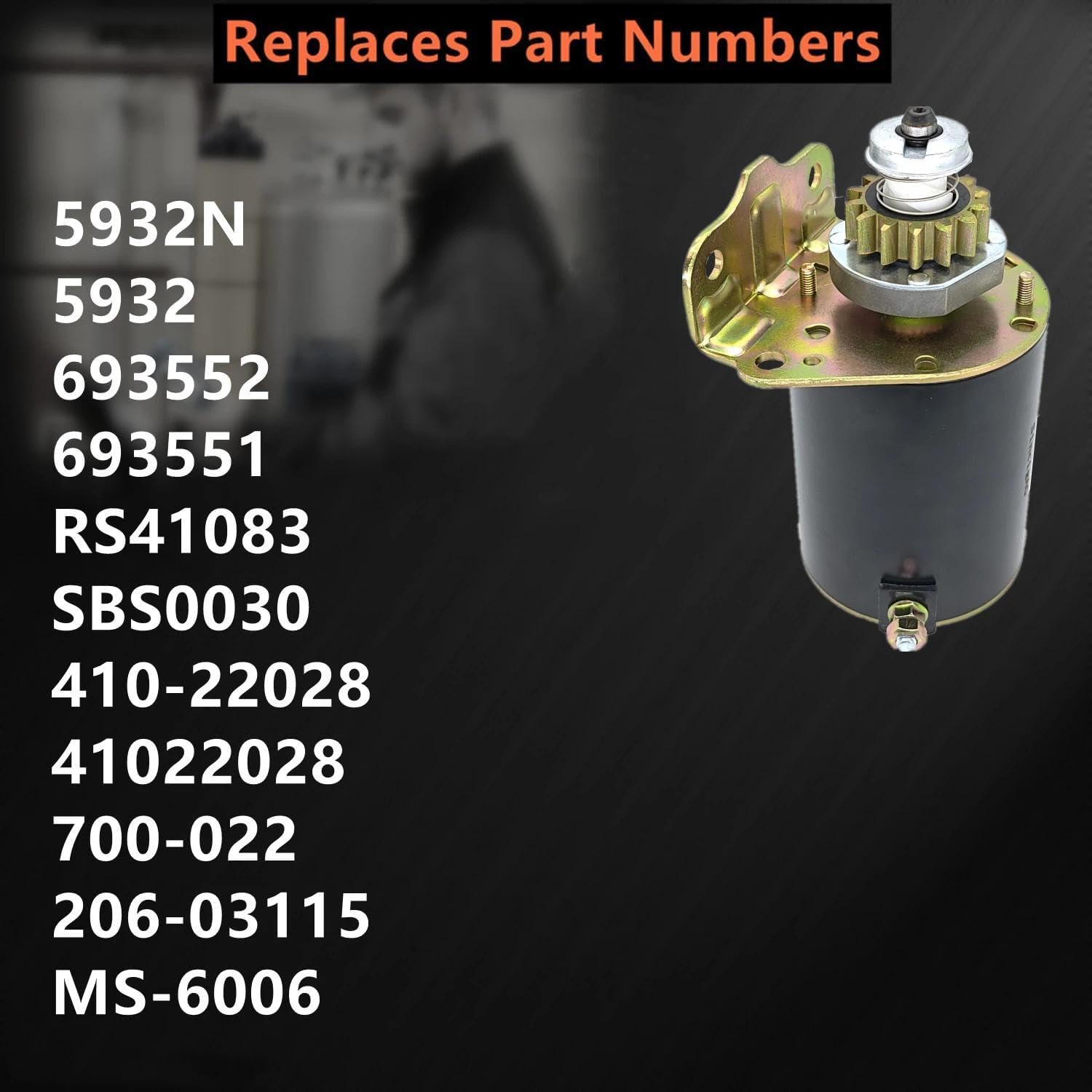 Anlasser 14 Zähne Starter Motor Rasenmäher Traktor Ersatzteil kompatibel mit Briggs & Stratton 693551 593934 283707
