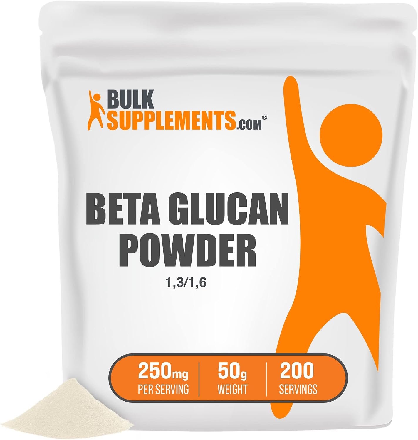 BulkSupplements.com Beta Glucan Powder (1,3/1,6) - Fiber Supplement - Beta-Glucan 250mg Powder - Immune Support Supplement - Beta Glucan Supplements (50 Grams - 1.8 oz)