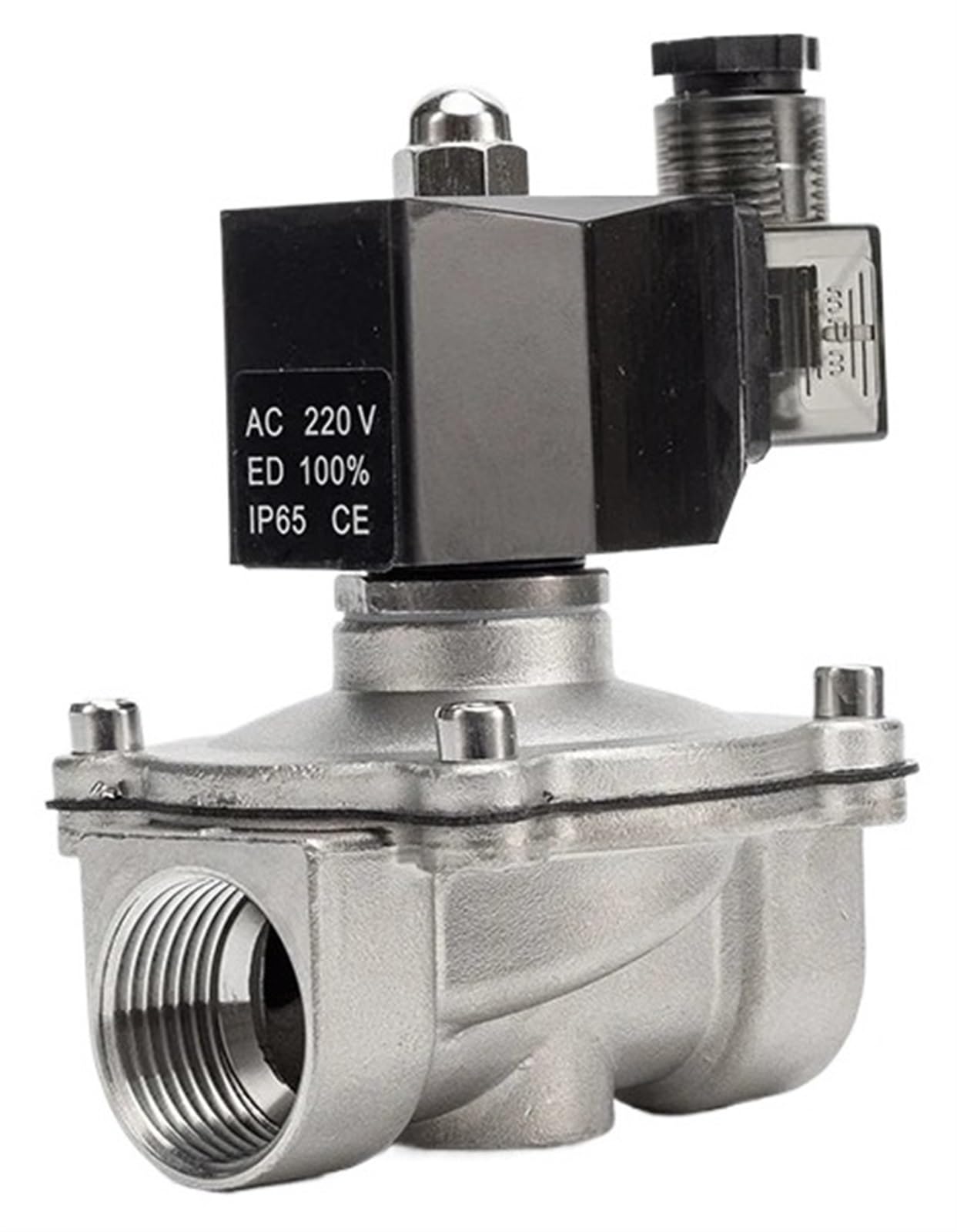 Électrovanne inox 304 DN50 220V 2W étanche IP65 pour l'arrosage extérieur