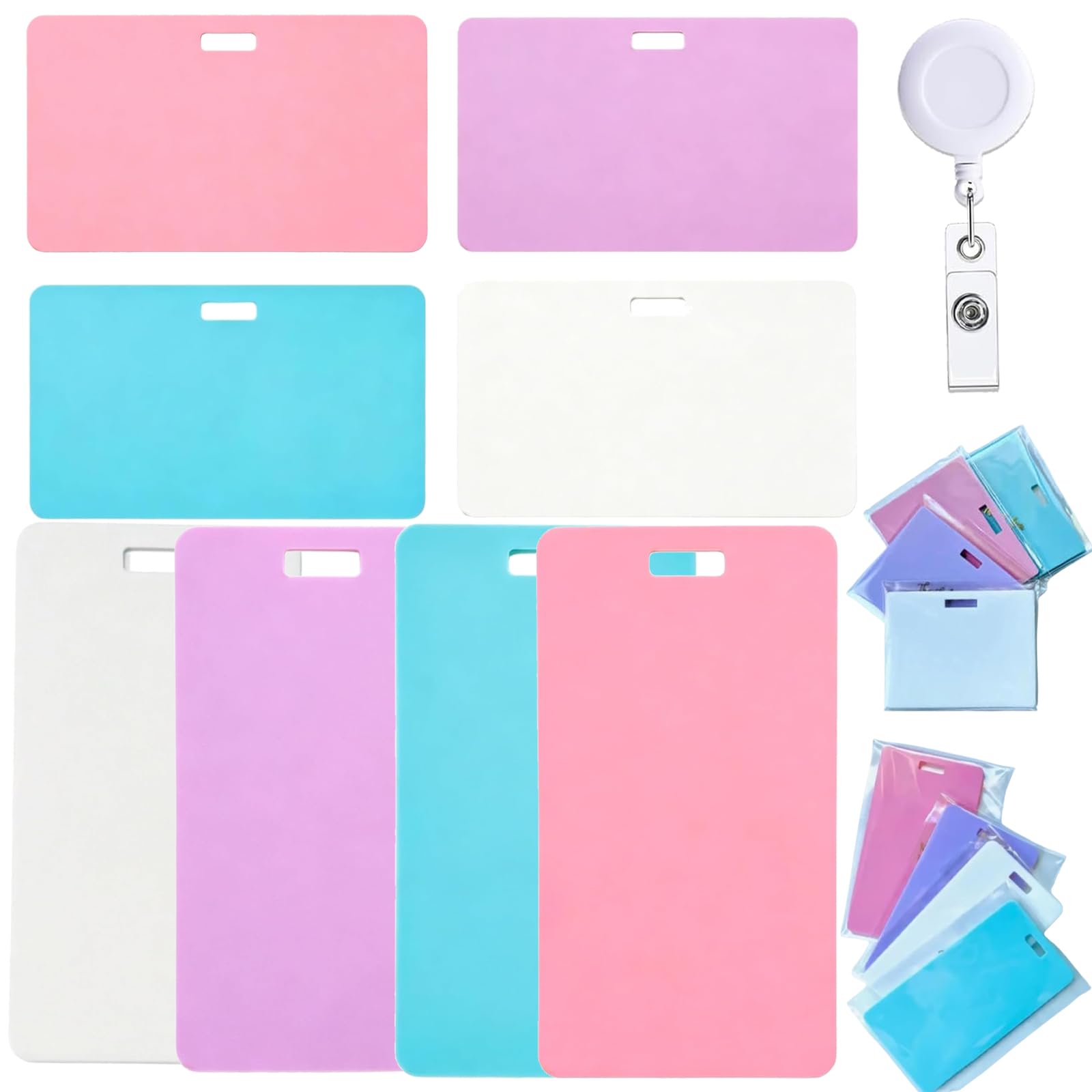 Erasable Badge Note,Mini Erasable Whiteboard for ID Badge,Reusable Silicone Vertical Horizontal Badges Buddy with ID Badges Clip,for Nurses Free (8Pcs-Mix-A+B#) — image 1