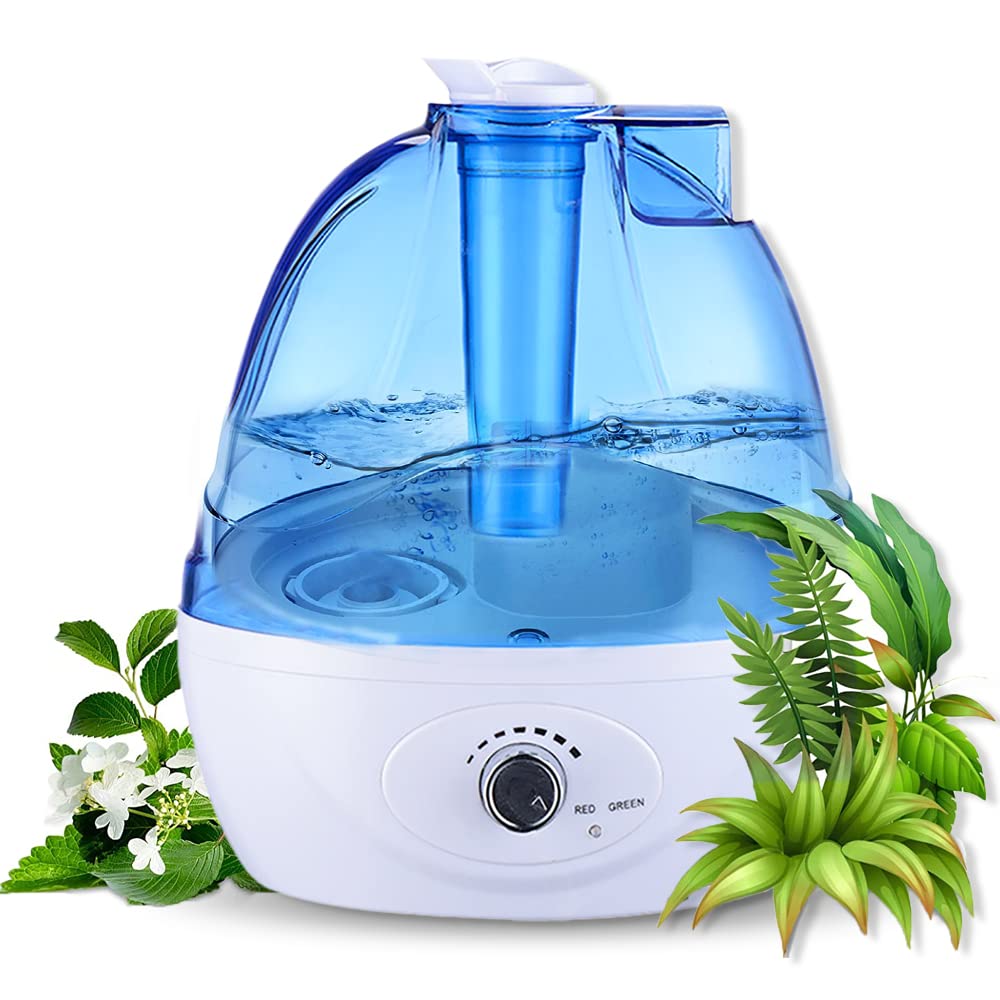 2.5L Cool Mist Humidifiers for Bedroom Whisper Quiet, Ultrasonic Vaporizer for Baby & Nursery, Humidifier for Home Whole House, Easy to Clean, Plant Humidifier with 360° nozzle, Auto Shut-off