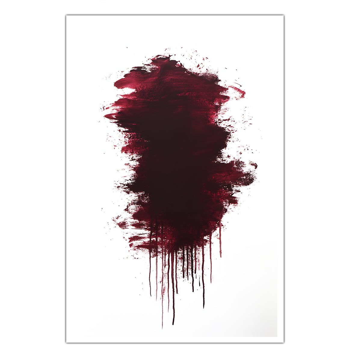 CHERHERART Płótno sztuka ścienna ekspresjonistyczny minimalistyczny styl obraz obraz abstrakcyjny czerwona farba rozpryski wydruki plakat grafika dekoracja domu 80 x 145 cm bez ramy