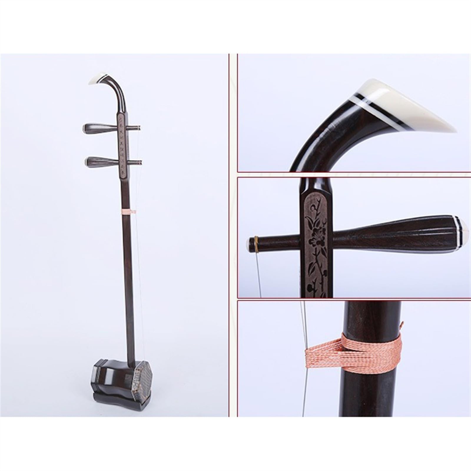Erhu Chino Erhu De Ébano, Instrumento Étnico De Cuerda Con Arco, Erhu Con Estuche Y Accesorios Para Lazos