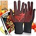KESSER® Grillhandschuhe XXL, auch für Topf und Kamin, hitzebeständig bis 500°, atmungsaktiv, Rutschfester Griff, Aramid-Gewebe, maschinenwaschbar,inkl. Rezeptbuch & Kochpinsel, Größe XL-XXL, Rot