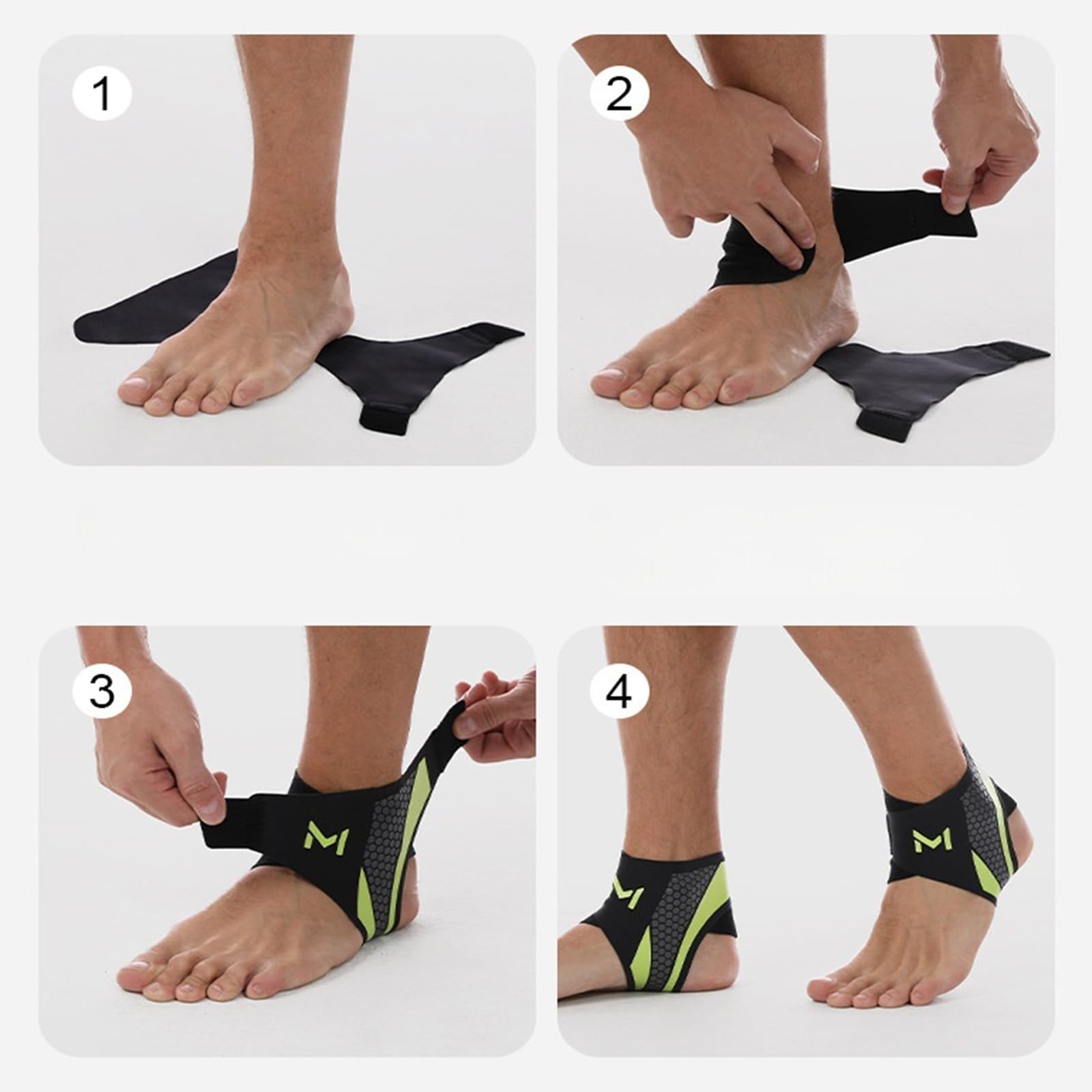Sangle de stabilisation de cheville athlétique hautement élastique résistante à la transpiration pour entraînement intérieur et extérieur