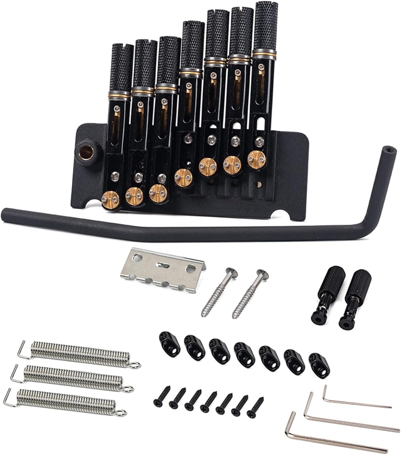 6/7 Strings Headless Guitar Bridge Tremolo Set with Tailpiece Black Tremolo Bridge Device Electric Guitar Parts
