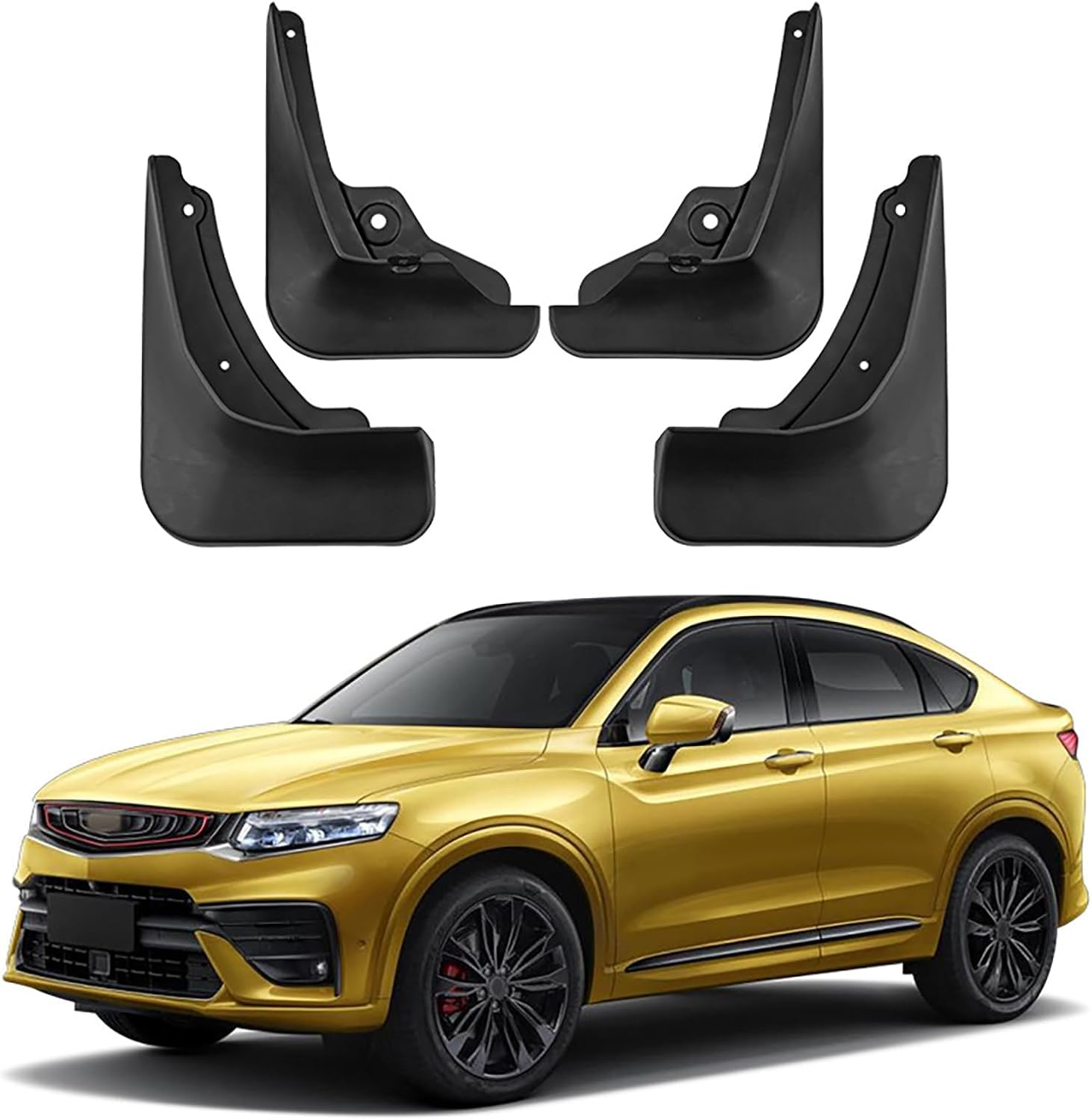 No-Drill Mudflaps for Geely Tugella 2019-2020, Bolt-On Kit, Road Legal