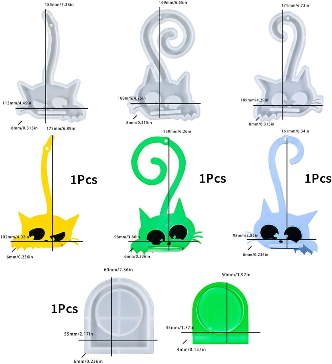 3Pcs Cat Silicone Molds Animal Epoxy Resin Candle Soap Molds, for DIY Crafts Candle Holder Mold, Party, Home Decor