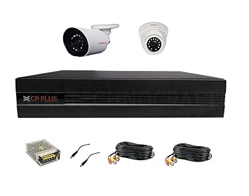 Cp Plus 4 CH Cosmic DVR Combo with CP Bullet Cam Cosmic 2.4 MP 1 Nos, CP Dome Cosmic Cam 2.4 MP 1 Nos,Power Supply 1 Nos,DC/BNC, Wire 18 mtr*2